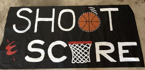 Basketball Banner Ideas, Basketball Poster Ideas Signs, Cheer Banners, Asb Ideas, Hoco Posters, Basketball Things, Spirit Posters, School Spirit Posters, Basketball Banners