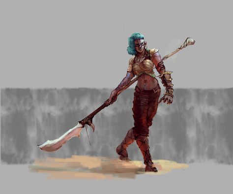 ArtStation - Glaive Girl, Dakota Curry Glaive Character Art, Glaive Dnd, Glaive Warrior, Dnd Clothing, Dark Character, Lighting Practice, Dnd Items, Fantasy Design, Roleplay Characters