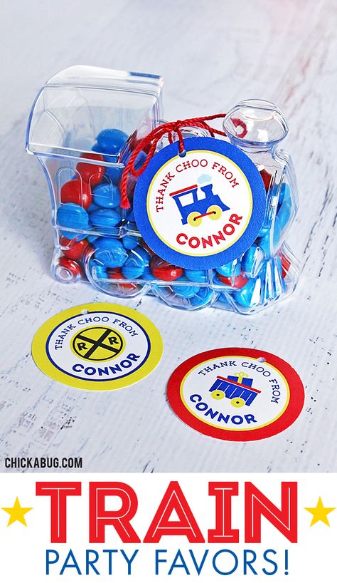 The cutest and easiest train party favors! How sweet are these?! :) Train Candy, Train Theme Party, Bowling Party Favors, Train Party Favors, Train Baby Shower, Train Theme Birthday Party, Thomas Birthday Parties, Thomas The Train Birthday Party, Thomas The Train Party