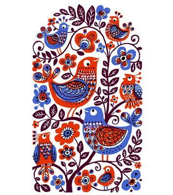 Modern Folk Art, Arte Folk, Modern Folk, Tree Embroidery, Folk Art Flowers, Autumn Tree, Madhubani Art, Scandinavian Folk Art, Indian Folk Art