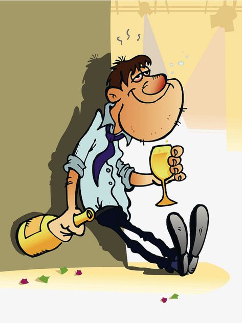 Alcohol Cartoon, Drunk Drawing, Drunk Art, Funny Cartoon Drawings, Bottle Png, Drunk Man, Xmas Drawing, Man Png, Man Clipart