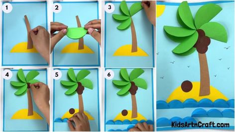 Paper Coconut Tree Craft Tutorial For Kids Check more at https://www.kidsartncraft.com/paper-coconut-tree-craft-tutorial/ Coconut Tree Craft, Tree Craft, Craft Tutorial, Coconut Tree, Tree Crafts, Easy Paper Crafts, Preschool Activities, Origami, Crafts For Kids