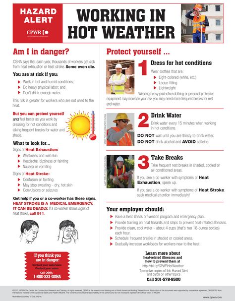 Summer is heating up! Remember these tips while working in the heat! Heat Safety Awareness, Safety Tips Workplace, Safety Boards For Work Ideas, Safety Moment Topics, Safety Talk Topics, Safety Workplace, Babysitter Printable, Welding Safety, Workplace Safety Tips