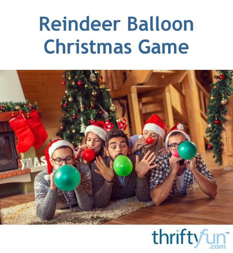 Pantyhose Games Party Ideas, Reindeer Balloon, Christmas Party Games For Kids, Balloon Games, Christmas Balloon Decorations, Xmas Games, Fun Christmas Party Games, Game To Play, Family Christmas Party