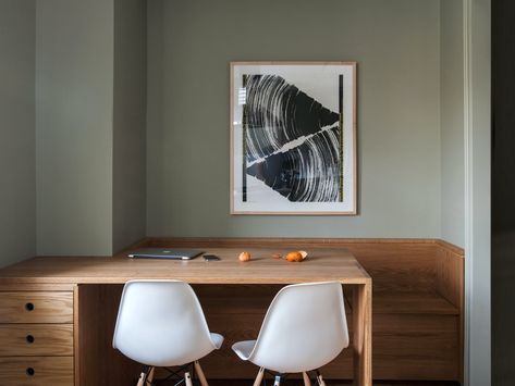 Park Slope Apartment Farrow And Ball French Grey, Park Slope Brooklyn, Eames Dsw, Farrow & Ball, Mini Loft, French Gray, Modern Country Style, Interior Shutters, Powder Room Design