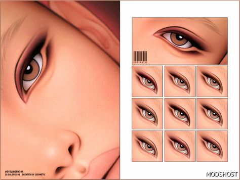 Download Eyeliner N349 for Sims 4 at ModsHost NOW! Female 10 Swatches 10 Custom thumbnails You can find it in the makeup category The colors and shapes of the content you download change depending on the eye mask you use, your skin color and eye shape Recoloring not allowed #sims #sims4cc #gaming #eyeliner #makeup Sims 4 Liner, Sims 4 Makeup, Mod Makeup, Bottom Eyelashes, Sims 4 Cc Eyes, Graphic Eyeliner, Eyeliner Makeup, Best Mods, No Eyeliner Makeup