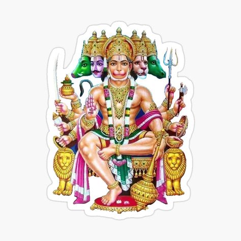 Get my art printed on awesome products. Support me at Redbubble #RBandME: https://www.redbubble.com/i/sticker/Hanuman-Panchamukhi-by-newtotem/163540100.EJUG5?asc=u Cricket Videos, Shri Hanuman, Shiva Pics, Lord Shiva Pics, God Illustrations, Glossier Stickers, Lord Shiva, Transparent Stickers, Shiva