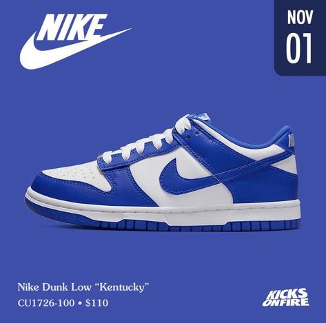 Nike Dunk Kentucky, Dunk Low Kentucky, Nike Dunk Low Kentucky, Concept Sneakers, Square Shoes, Jordan Shoes Girls, Kawaii Shoes, Aesthetic Inspiration, Swag Outfits For Girls