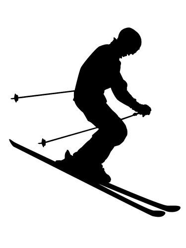 Free printable Downhill Skier stencils and templates Skier Drawing, Skiing Silhouette, Free Skiing, Downhill Skiing, Risograph Print, Winter Sport, Tattoo Sleeve Designs, Tattoo Sleeve, Templates Printable Free