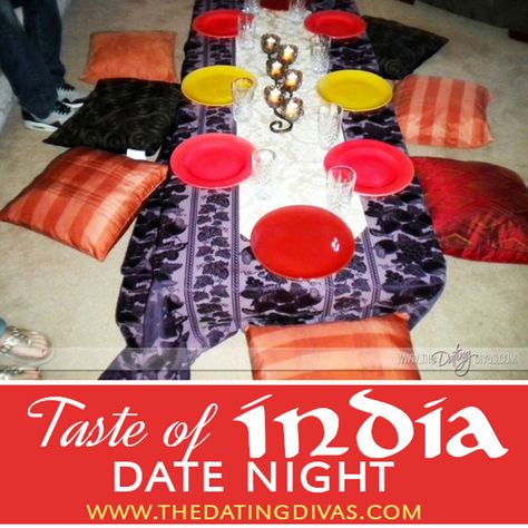 Creative India, India Theme, Date Night Games, Date Night Gifts, Indian Theme, Themed Dinner, Creative Dates, Dinner Party Themes, The Dating Divas