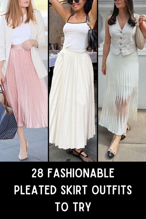 Pleated Tulle Skirt Outfit, Styling A Long Pleated Skirt, Pleated Skirt Party Outfit, Styling Pleated Midi Skirt, Styling A Pleated Skirt, Skirt Outfits Formal, Styling Pleated Skirt, Short Pleated Skirt Outfit, How To Style Pleated Skirt