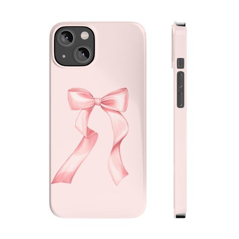 Aesthetic cute iphone case Bow Phone Case, Phone Case Store, Aesthetic Phone Case, Coque Iphone, Microfiber Cloth, Slim Design, Pink Bow, 8 Plus, Iphone 7