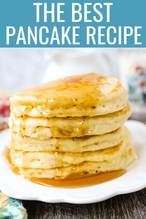 The Best Pancake Recipe Honey Pancakes Recipe, Pancake Creations, Brunch Favorites, Honey Pancakes, Sour Cream Pancakes, Fluffy Buttermilk Pancakes, Hot Fudge Cake, Modern Honey, Buttermilk Pancakes Fluffy