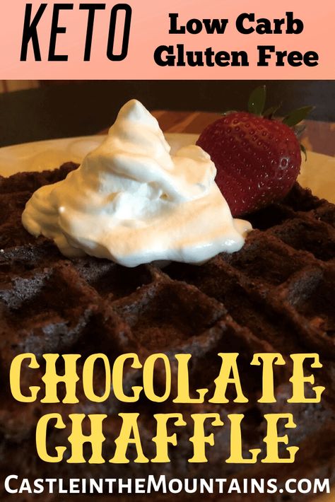 Easy Keto Chocolate Chaffle low carb recipe the whole family will love. #chocolatewaffle #ketowaffle #chocolatechaffle Chocolate Chaffle, Keto Snickers, Chaffles Keto, Sugar Free Whipped Cream, Keto Whipped Cream, Low Carb Waffles, Keto Chaffles, Snickers Candy, Keto Chaffle