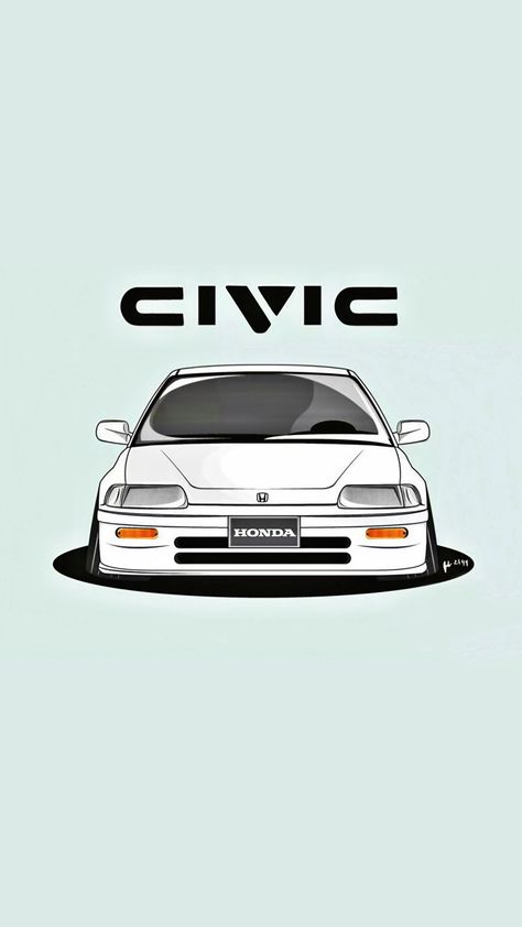 Cars Honda Ef Sedan, Honda Civic Art, Civic Ef Sedan, Honda Civic Wallpaper, Civic Wallpaper, Cars Artwork, Civic Ef, Cars Magazine, Jdm Wallpaper