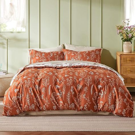 Amazon.com: Bedsure King Comforter Set - Sage Green Comforter, Cute Floral Bedding Comforter Sets, 3 Pieces, 1 Soft Reversible Botanical Flowers Comforter and 2 Pillow Shams : Home & Kitchen Terracotta Comforter, Bedding Comforter Sets, Flower Comforter, Full Comforter Sets, Fluffy Comforter, Green Comforter, Floral Comforter Sets, Cal King Bedding, Twin Comforter Sets