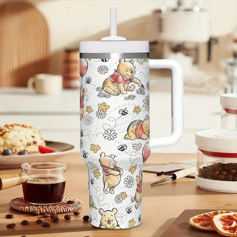 Winnie Pooh Stainless Steel Tumbler Lid Straw Insulated - Temu Drink Making, Disney Cups, Xmas Wishlist, Wishlist 2024, Winnie The Pooh Friends, Vase Candle Holder, Decorating Tools, Tumbler With Straw, Insulated Tumbler