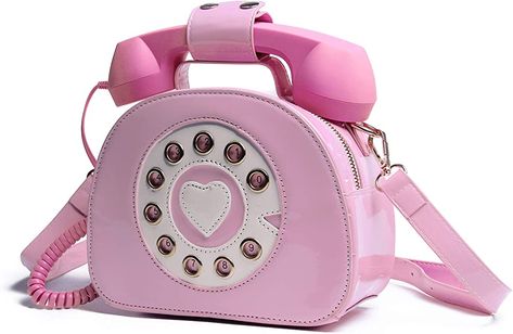 Amazon.com: Oweisong Women Telephone Shaped Handbag and Purses Retro Phone Top-Handle Shoulder Bags Crossbody Totes : Clothing, Shoes & Jewelry Pink Telephone, Telephone Retro, School Satchel, Mode Pop, Tas Bahu, Pink Shoulder Bag, Retro Phone, Celtic Knots, Womens Handbags