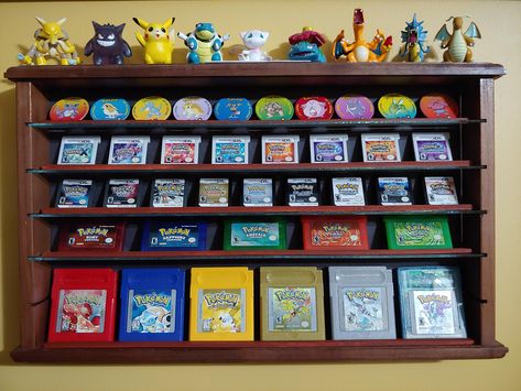 Pokemon Collection Display Ideas, Pokemon Collection Room, Pokemon Display Ideas, Pokemon Room Aesthetic, Pokemon Collection Display, Pokemon Card Display, Nintendo Room, Pokemon Card Packs, Pokémon Collection