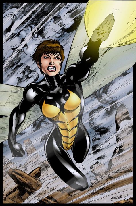 Vespa Marvel, Wasp Comic, Wasp Marvel, Marvel Wasp, Janet Van Dyne, Wasp Stings, Wolverine Comic, Marvel Heroines, Avengers Art