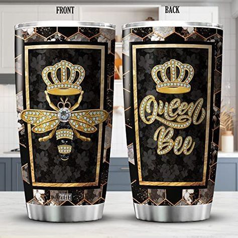 Queen Bee Tumbler, Bee Tumbler, Tumbler With Name, Bee Keeper, Bee Jewelry, Insulated Coffee Mugs, Glitter Tumblers, Cup With Lid, Glass Style