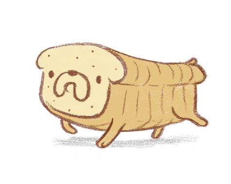 The neighbors have a loaf of bread that’s also a dog. #gordito by Jacob Germs Scary Dog Drawing, Labradoodle Art, Pug Illustration, Dog Bread, A Loaf Of Bread, Meatball Sandwich, Animals Food, Preppy Things, Pugs And Kisses