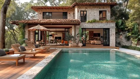 Modern Mediterranean House Design, Modern Industrial House, Dream Life House, Architecture Model House, Countryside House, Spanish House, Mediterranean Homes, Luxury Homes Dream Houses, Dream House Exterior