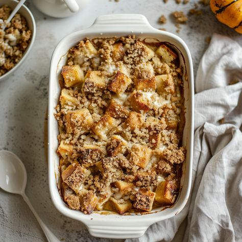 Indulge in Pumpkin French Toast Casserole: a comforting blend of spiced pumpkin, creamy custard, and golden-baked bread perfection. Pumpkin French Toast Bake, Pumpkin French Toast Casserole, Thanksgiving Breakfast, French Toast Casserole Recipes, Pumpkin French Toast, Toast Casserole, Fall Recipes Healthy, Spiced Pumpkin, Pumpkin Pecan