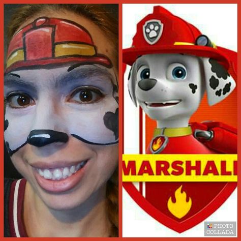 Marshall (Paw Patrol) Paw Patrol Marshall Face Paint, Marshall Face Paint Paw Patrol, Marshal Face Paint Paw Patrol, Paw Patrol Face Paint, Paw Painting, Psi Patrol, Marshall Paw Patrol, Dont Drink And Drive, Makeup Challenges