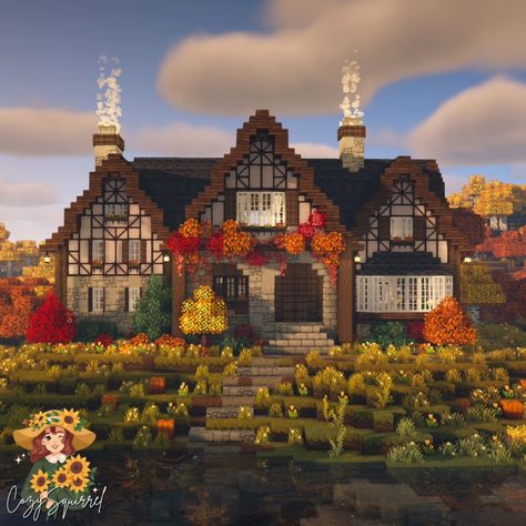 🍁 Autumn Harvest Cottage 🍂 I now have a TUTORIAL for this build now up on my YouTube channel!! Link to channel is in my bio or search Cozysquirrel. Shader: BSL Textures: 🍁Mizuno's 16 Craft 🍁InnerToast's Autumn Pack 🍁InnerToast's Bushy Leaves 🍁Alternative Birch Leaves CITs: 🍁Vinny's Timber Framing 🍁Mizuno's 16 Craft CIT 🍁CIT Telescope 🍁Hananacraft 🍁Kaydicraft 🍁Moondrop 🍁Maeflowers 🍁Garden Breeze #minecraftaesthetic #minecraftbuildideas #cozysquirrelyt #minecraft #cottagecoreaesthetic ... Cozy Minecraft, Leaves Texture, Birch Leaves, Minecraft Cottage, Minecraft Medieval, Birch Leaf, Leaf Texture, Farm Design, Cottage Core Aesthetic