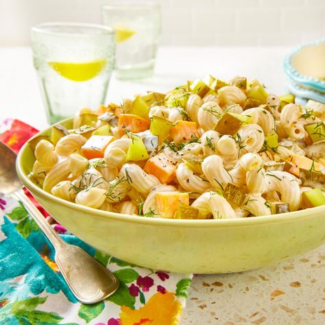 Pasta Salad Pioneer Woman, Dill Pickle Pasta Salad Recipe, Pioneer Woman Pasta Salad, Pickle Pasta Salad Recipe, Pickle Pasta Salad, Pickle Pasta, Spring Pasta Recipes, Corkscrew Pasta, Dill Pickle Pasta Salad