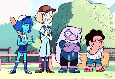 Emotions Steven Universe Baseball, Steven Universe Bob, Steven Universe Crossover, Connie Steven Universe, Amethyst Steven Universe, Lapis Lazuli Steven Universe, Fairy Tail Funny, Pearl Steven Universe, Universe Images