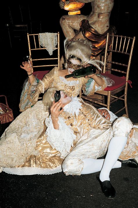 <span class="date">1979</span>  All the Sun Kings and Queens <span class="dek">Thirty-three years before Karl Lagerfeld  showed a Chanel collection at the real Versailles, he re-created the palace at Studio 54. </span> Versailles Party, Photographie Glamour Vintage, Marie Antoinette Party, Glamour Vintage, Lemony Snicket, After Midnight, Terry Pratchett, A Series Of Unfortunate Events, Studio 54