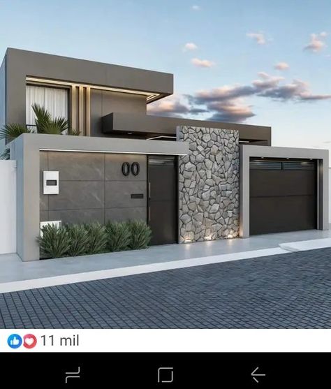 Compound Wall Ideas Houses, Compound Wall Ideas, Exterior Wall Design Modern, Compound Wall Design, Home Gate Design, Home Styles Exterior, Modern Exterior Doors, House Main Gates Design, House Fence Design