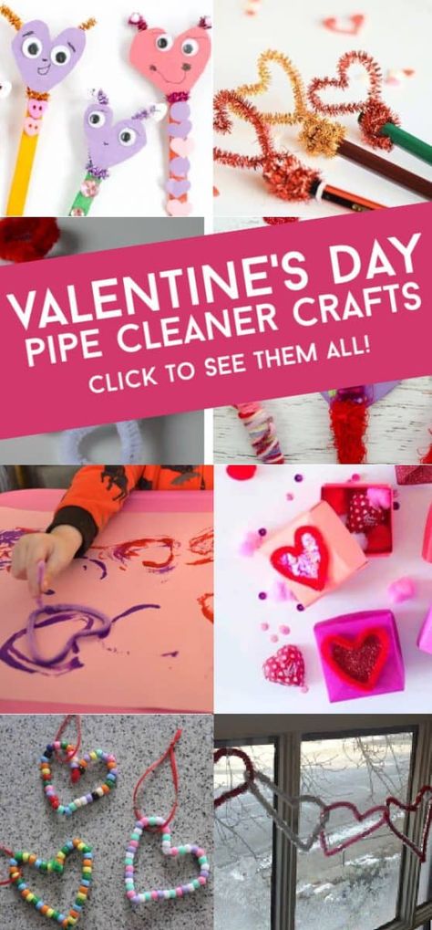 Pipe Cleaner Crafts For Kids, Class Party Activities, Bug Crafts, Valentine's Day Crafts For Kids, Preschool Valentines, Cute Valentines Day Gifts, Pipe Cleaner Crafts, Valentine Crafts For Kids, Valentines Art