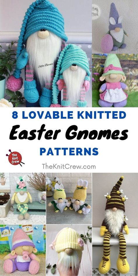 8 Lovable Knitted Easter Gnome Patterns. 8 Lovable Knitted Easter Gnome Patterns curated by The Knit Crew. Easter Egg Projects, Intarsia Knitting, Easter Gnome, Holiday Knits, Hat Patterns Free, Crochet Stitches For Beginners, Gnome Patterns, Hand Knit Hat, Gnomes Crafts