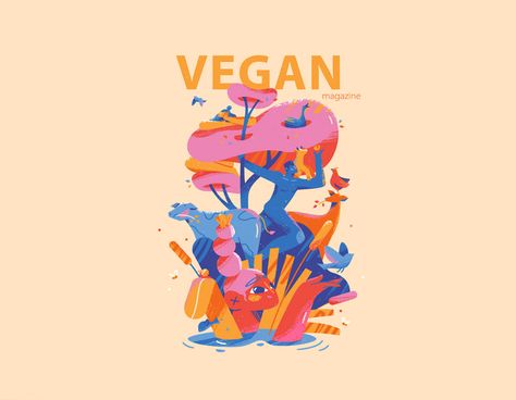 Magazine Cover Illustration, Vegan Magazine, Science Illustration, Cover Illustration, Weird Images, Explainer Video, Magazine Cover Design, Illustration Character, Plant Illustration