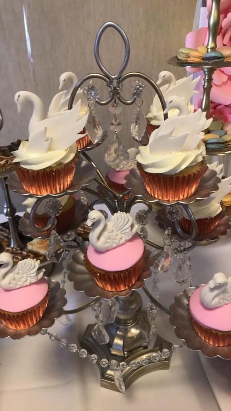 Swan Lake Quinceanera, Swan Lake Themed Debut, Swan Lake Prom Theme, Swan Lake Quinceanera Theme, Swan Quinceanera Theme, Swan Cupcakes, Swan Lake Party, Quinceañera Themes, Coquette Food