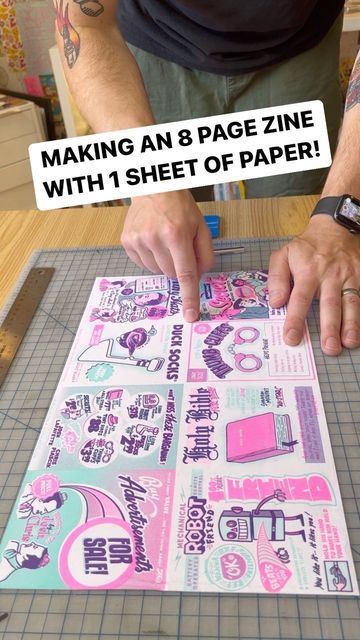 6 Page Zine, Mini Zine Template, Mini Magazine Design, Mini Zines Ideas, Zine Making Ideas, Zine Format Ideas, Digital Zine Ideas Inspiration, Procreate Zine Template, Art Zine Layout Design