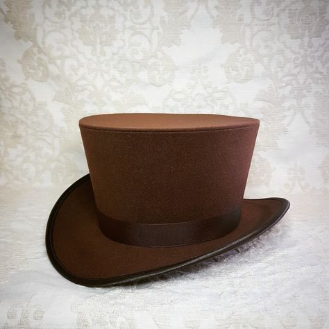 Blush Veil, Victorian Gentleman, Victorian Hats, Brown Hat, Riding Hats, Wool Top, Brown Hats, Stage Show, Handmade Hat