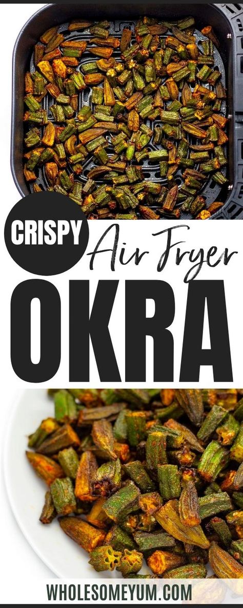 Best Air Fryer Veggies, Okra Air Fryer, Fresh Fried Okra In Air Fryer, Crispy Okra Air Fryer, Airfry Okra Recipe, Air Fryer Okra Fresh Breaded, How To Cook Okra, Dairy Free Low Carb, Okra Recipes