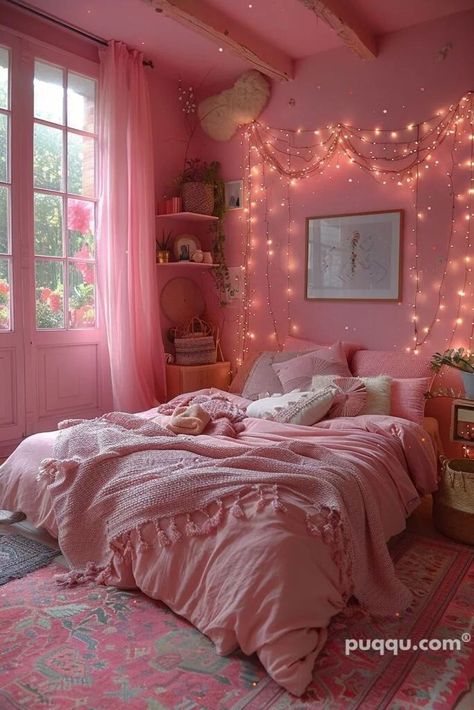 Pink Bedroom Walls Paint Colors, Pink And Wood Bedroom, Bedroom Walls Paint, Wood Bedroom Ideas, Pink Bedroom Walls, Dream Bedroom Inspiration, Sage Green Bedroom, Bedroom Ambiance, Rustic Bedroom Decor