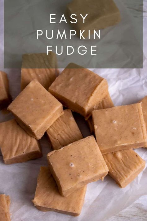 Homemade Easy Pumpkin Fudge, a no-bake recipe with pumpkin spice and sweetened condensed milk made in the microwave. Quick and delicious. Pumpkin Pie Fudge Easy, Pumpkin Spice Fudge Easy, Pumpkin Fudge With Marshmallow Fluff, Pumpkin Chocolate Fudge, Pumpkin Fudge Easy, Pumpkin Fudge 3 Ingredient, Fall Fudge Recipes, Easy Pumpkin Fudge Recipe, Easy Pumpkin Fudge