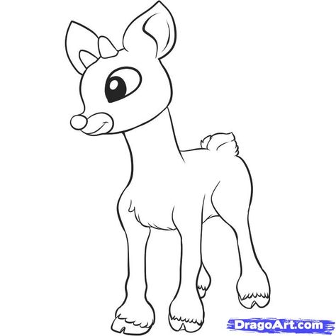 How to Draw Rudolph, Step by Step, Christmas Stuff, Seasonal, FREE Online Drawing Tutorial, Added by Dawn, September 2, 2010, 3:52:27 pm The Snowman Movie, Reindeer Tattoo, Rudolph Coloring Pages, Rudolph Characters, Reindeer Drawing, Halloween Classroom Decorations, Christmas Door Decorating Contest, Alice In Wonderland Drawings, Gourd Crafts