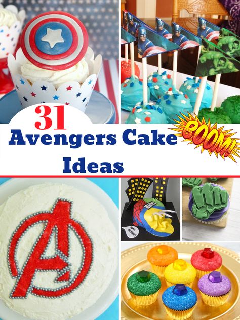 AVENGERS CAKE IDEAS: From cake pops to elaborate cakes, these are the best Marvel Avengers inspired cake ideas! #Superheroes #BirthdayCakes #Avengers #Marvel #Disney #BoyBirthdayCakes Avengers Cake Ideas, Iron Man Cupcakes, Diy Avengers, Avengers Cupcakes Toppers, Cute Party Ideas, Avenger Cupcakes, Avengers Cake, Elaborate Cakes, Avengers Theme