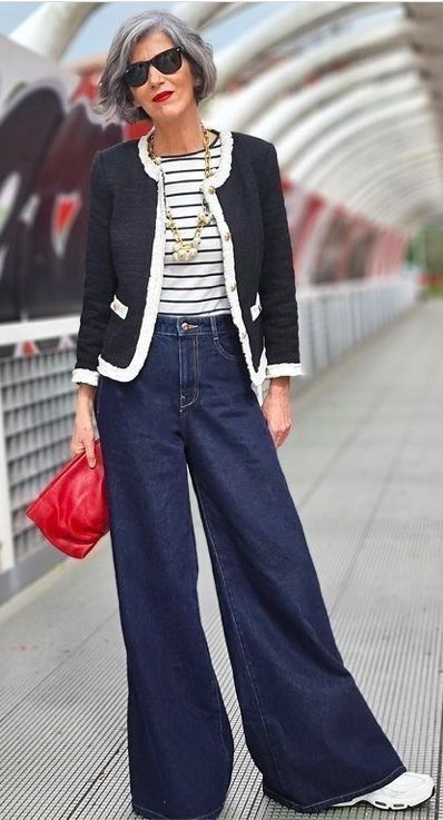 European Chic, Womens Workwear, Euro Chic, Mode Tips, Best Winter Outfits, Older Women Fashion, Mode Boho, 60 Fashion, Wide Jeans