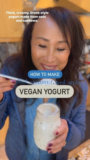 Miyoko Schinner on Instagram: "I’m often tinkering around the kitchen figuring out how to both simplify and improve upon my favorite homemade foods, and this is my latest creation: a thick, creamy oat-cashew yogurt you can make right at home with a few ingredients. This yogurt is ready in 6 to 8 hours, and keeps getting tangier with time. Check out the recipe highlights for the full recipe which you can screenshot. Let me know if you’ve made this or any of my yogurt recipes from either The H Vegan Yogurt Recipe, Cashew Yogurt, Homemade Foods, Vegan Entree, Vegan Yogurt, Vegan Fitness, Vegan Foodie, Vegan Animals, Yogurt Recipes