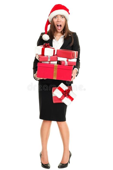 Christmas stress woman shopping gifts. Stress christmas shopping business woman , #spon, #Stress, #gifts, #business, #christmas, #stress #ad Happy Background, Christmas Poses, Christmas Tress, Woman Shopping, Funny Expressions, Gift Drawing, Human Poses, Woman Standing, Art Poses