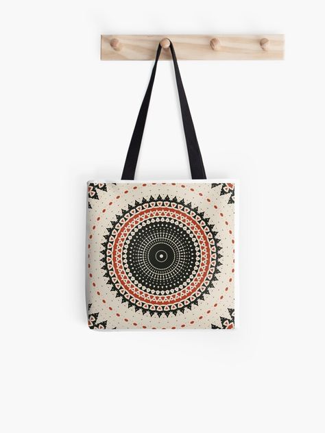 "Beige and black brown ethnic mandala pattern" Tote Bag by Sinuartsore | Redbubble Mandala Tote Bag, Ethnic Home Decor, Ethnic Bag, Diy Bag Designs, Bag Designs, Print Ideas, Beige And Black, Tote Pattern, Tote Bag Pattern