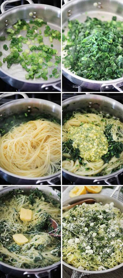 This 20-minute easy Spanakopita pasta recipe is packed with Greek flavors - spinach, feta, dill, and lemon are the stars, and it's made with eggs similarly to a carbonara! It's got all the taste of spanakopita in a fraction of the time and effort. Easy Spanakopita, Recipe With Eggs, Spanakopita Recipe, Spaghetti With Spinach, Easy Mediterranean Diet Recipes, Spinach Feta, Greek Pasta, Greek Flavors, Lemon Dill